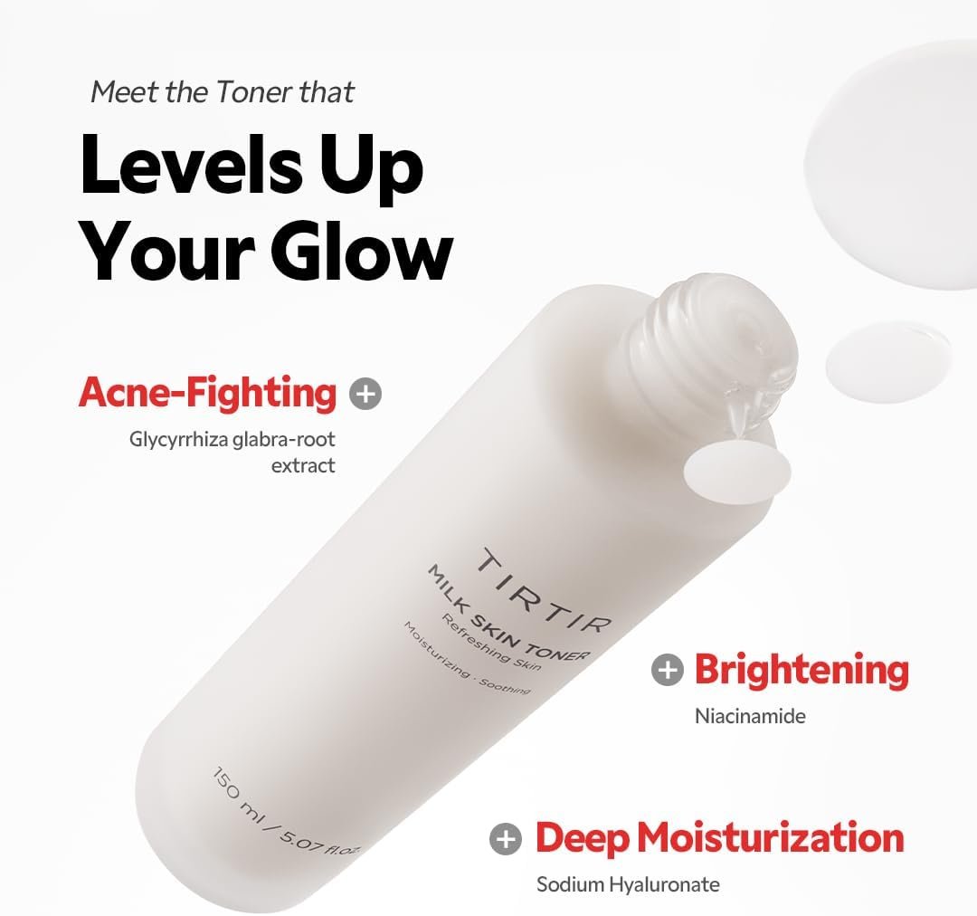 TIRTIR Milk Skin Rice Toner - Deep Moisturizing, Hydrating and Refreshing for face, Niacinamide, Ceramide, Rice Bran Extract, Nature-Oriented Ingredients, Korean Skin Care, Vegan, 150ml / 5.07 fl.oz. - Image 3