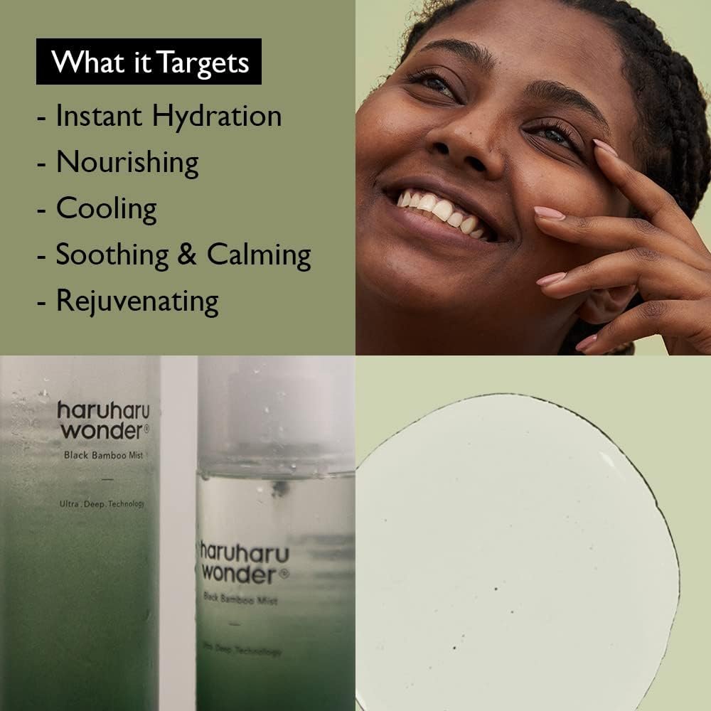 HARUHARU wonder Black Bamboo Mist, Hydrating and Firming Skin, Black Rice, Panax Ginseng for Clean and Smooth Skin Surface, Korean Skincare, Vegan, Cruelty Free, 2.7 fl.oz - Image 2