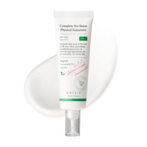 AXIS-Y Complete No-Stress Physical Sunscreen V3 - SPF 50 Mineral Face Sunscreen Moisturizer with 2% Niacinamide, Zinc Oxide for Broad Spectrum Sun Care - Vegan Korean Skin Care -1.69 fl. oz.