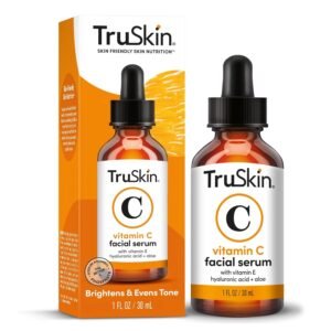 TruSkin Vitamin C Serum for Face – Anti Aging Face Serum with Hyaluronic Acid & Vitamin E – Brightening Formula for Improving Appearance of Dark Spots, Fine Lines & Wrinkles – All Skin Types, 1 fl oz