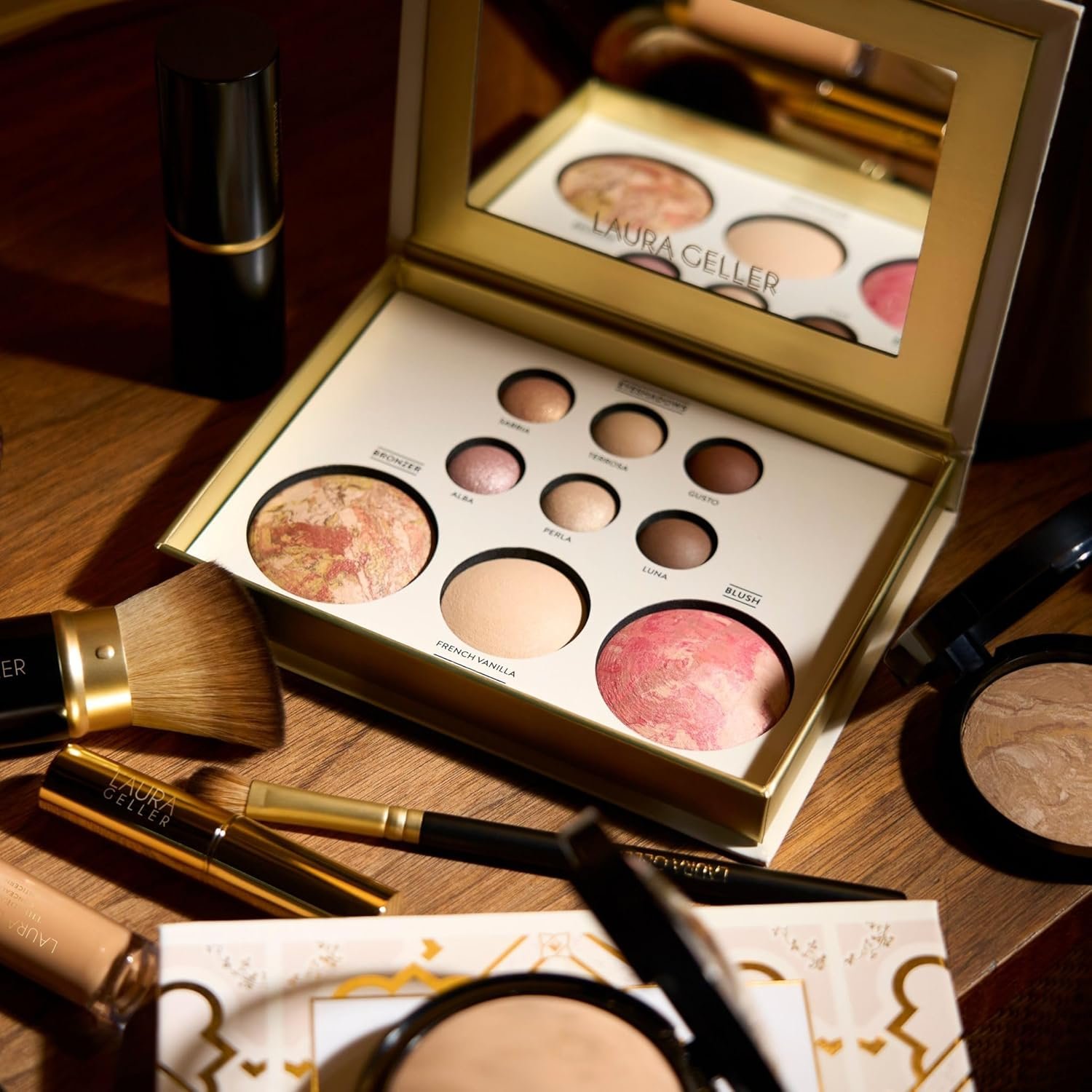 LAURA GELLER NEW YORK The Best of the Best Baked Palette - Tuscan Dreams - Full Size - Includes Bronzer, Blush, Highlighter and 6 Eyeshadows - Travel-Friendly (Best of the Best Tuscan Dreams) - Image 2