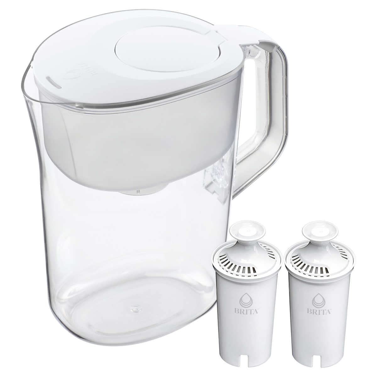 Brita Large 10-Cup Water Filter Pitcher with 1 Filter – White